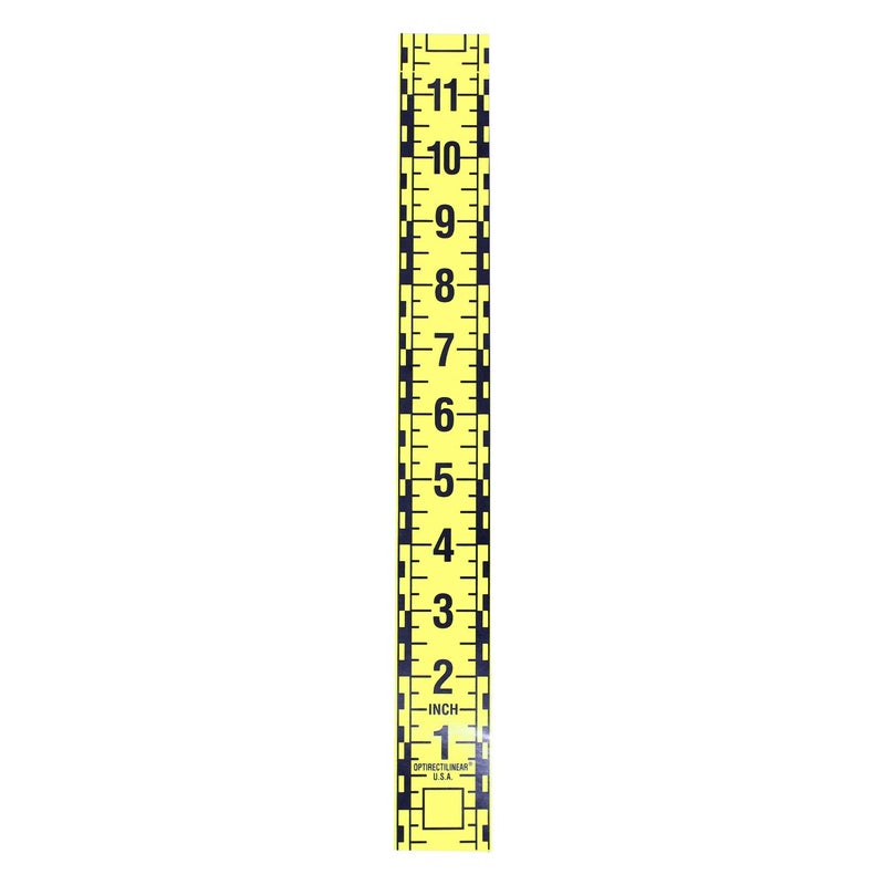 Oregon Rule Co. Adhesive Continuous Ruler Roll Tape â€“ Fractional â€“ 1 1/2 Inches Wide, 12 Inch Long X 105 Repeats â€“ Vertical Up â€“ Yellow - Image 2